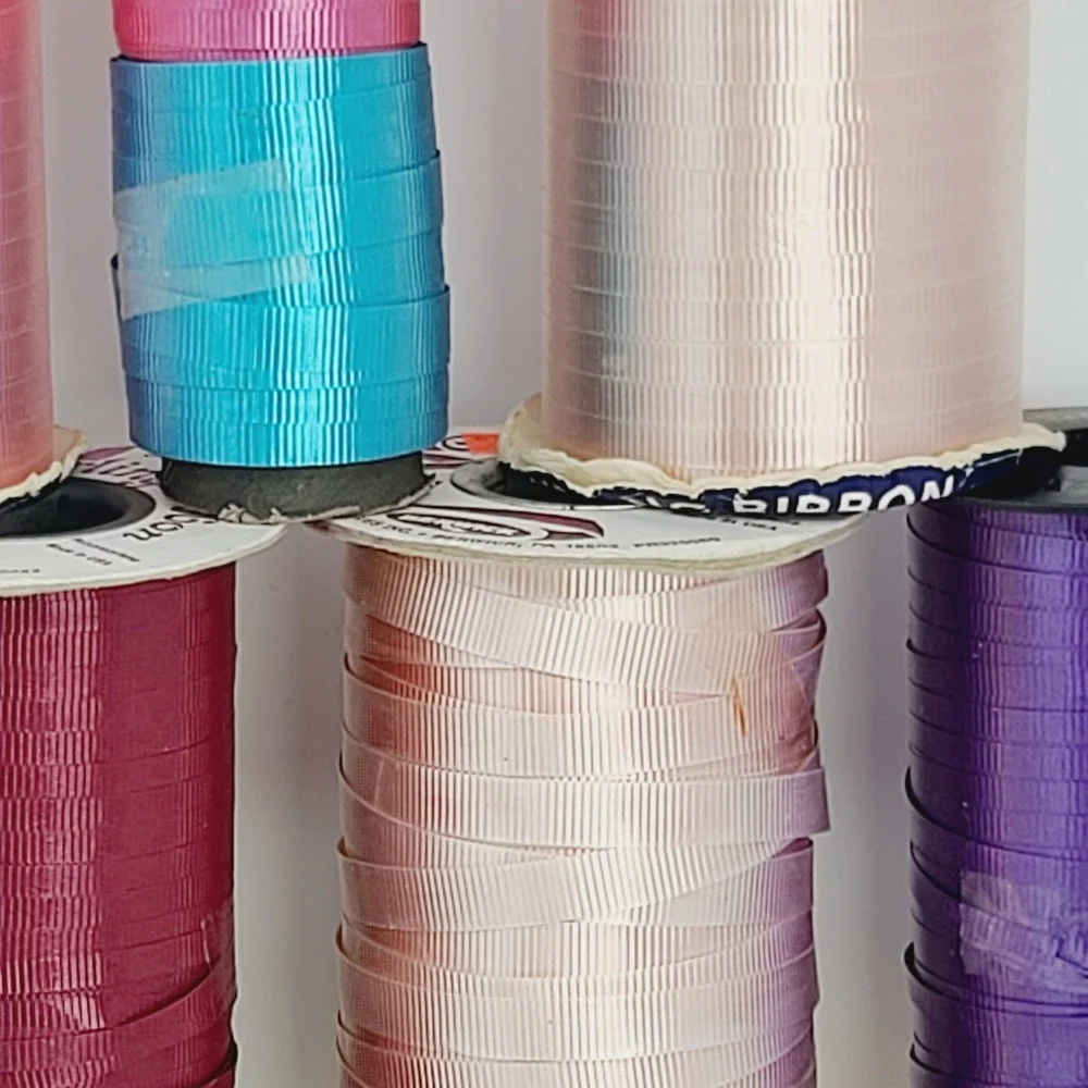 Lot of 12 Assorted Curling Ribbon Spools Multi-Color Craft Gift Wrap Balloon Tie